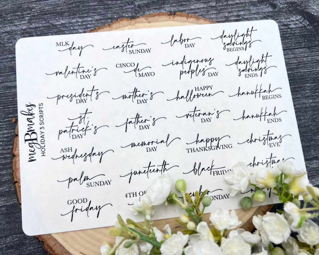 Holiday Script Stickers