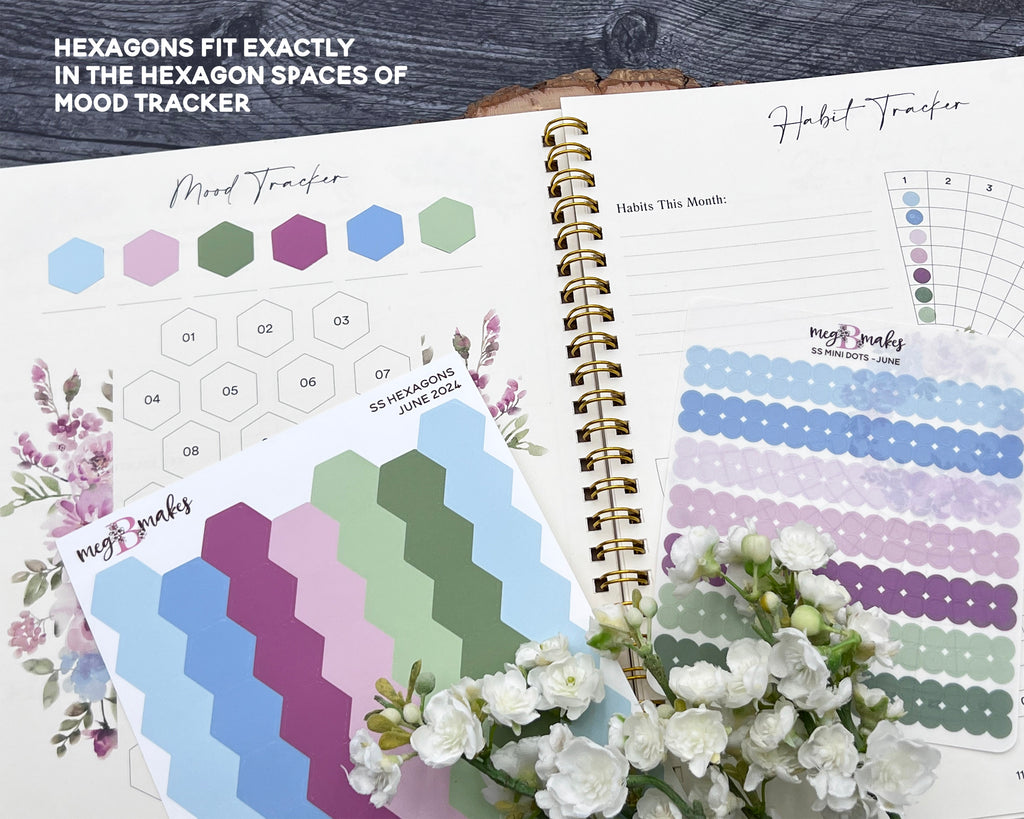 Hexagon Stickers - Mood Tracker