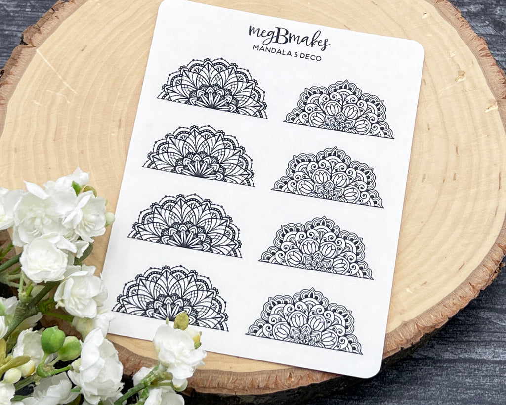 Half Mandala Deco Stickers